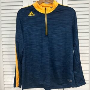 Adidas Blue and Orange Quarter-Zip Pullover XL